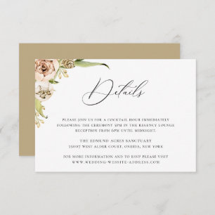 Botanical Forest Floral Wedding Details Card
