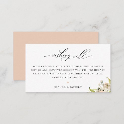 Botanical Forest Floral Wedding Wishing Well Enclosure Card