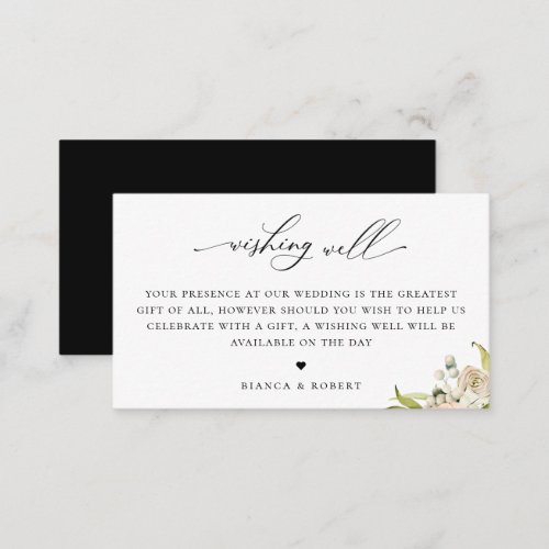 Botanical Forest Floral Wedding Wishing Well Enclosure Card