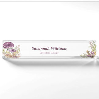 Botanical Forest Personalized Desk Nameplate