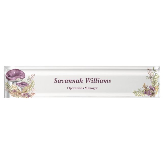 Botanical Forest Personalized Desk Nameplate (Front)