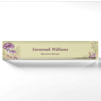 Botanical Forest Personalized Desk Nameplate