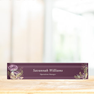 Botanical Forest Personalized Desk Nameplate