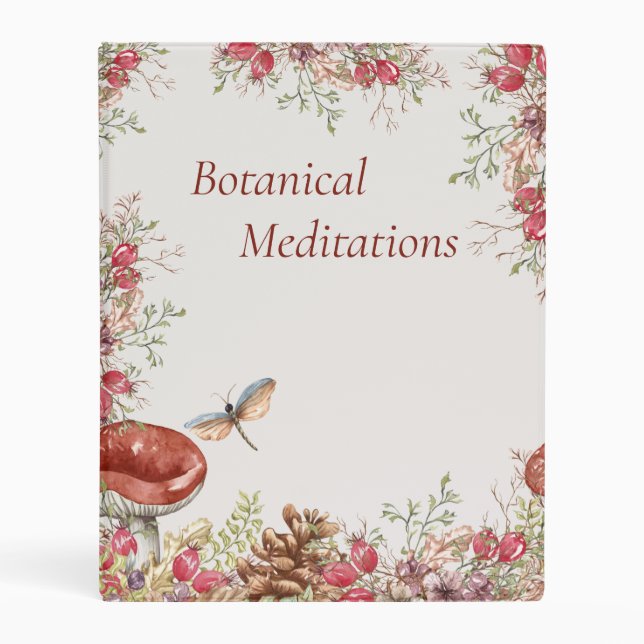 Botanical Forest Spiral Notebook Mini Binder (Front)