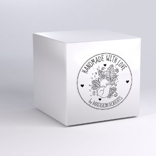 Botanical Fox, Custom Handmade With Love, Rubber Stamp