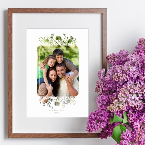 Botanical Frame Elegant Wildflowers Photo Family Poster