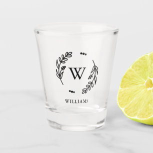 Botanical Frame Monogram Shot Glass