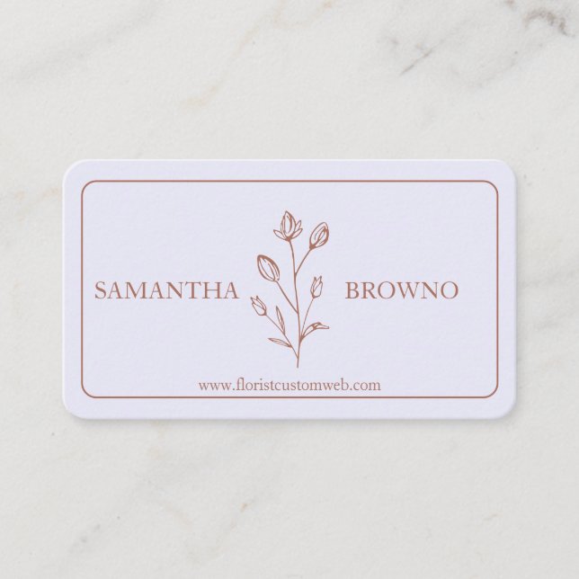 Botanical Framed Flower Business Card (Front)