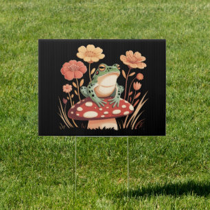Botanical Frog Lovers Gifts Floral Flower Nature Sign