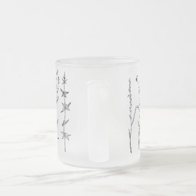 Botanical Frosty Frosted Glass Coffee Mug (Handle)