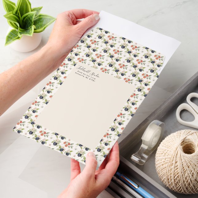 Botanical Fruit Business Return Address Custom Envelope Mailers (Desk)