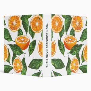Botanical Fruit Orange Citrus Seamless 3 Ring Binder