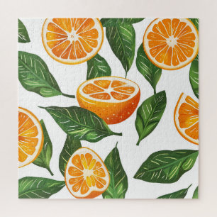 Botanical Fruit Orange Citrus Seamless Jigsaw Puzzle