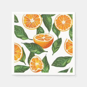 Botanical Fruit Orange Citrus Seamless Napkins