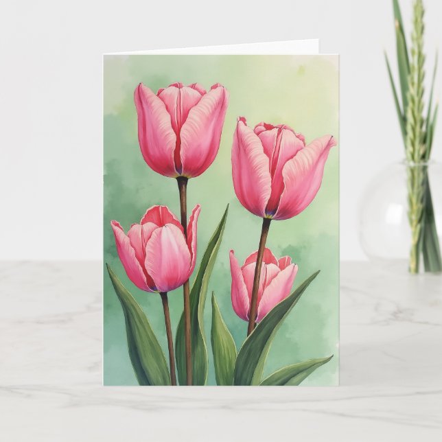 Botanical Fuchsia Bloom Art Card (Front)