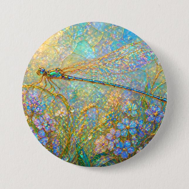 Botanical Garden Acrylic Landscape Painitng Button (Front)