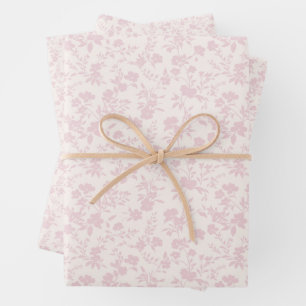 Botanical Garden Blush Pink - Neutral Wrapping Paper Sheets