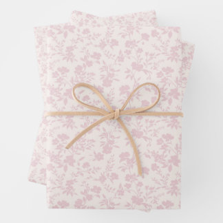 Botanical Garden Blush Pink - Neutral  Wrapping Paper Sheets
