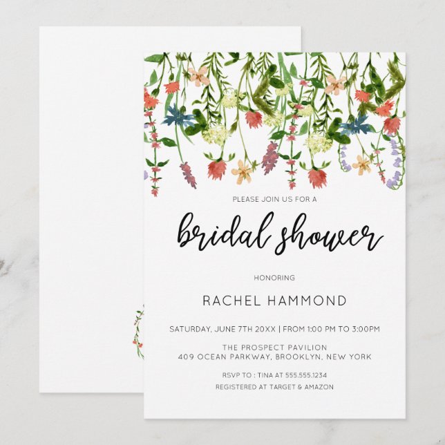 Botanical Garden Bridal Shower Invitation (Front/Back)