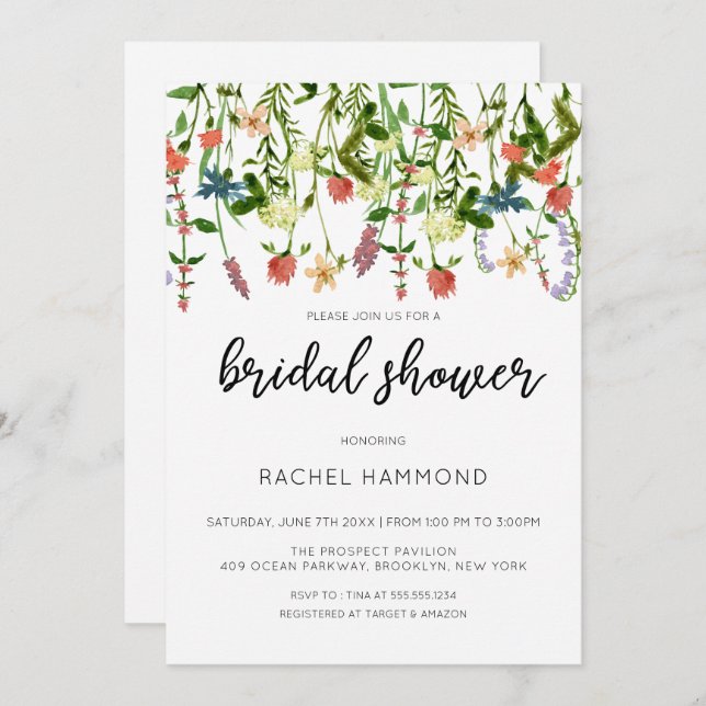 Botanical Garden Bridal Shower Invitation (Front/Back)