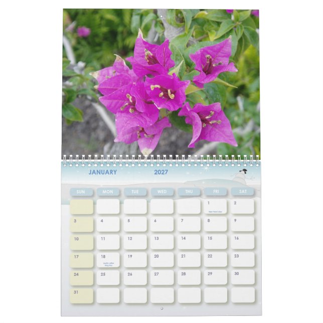 Botanical Garden Calendar (Jan 2027)