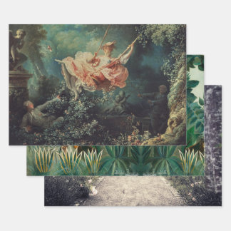 Botanical Garden Decoupage Heavy Weight 3-Set Wrapping Paper Sheets