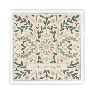 Botanical Garden Floral Acrylic Tray