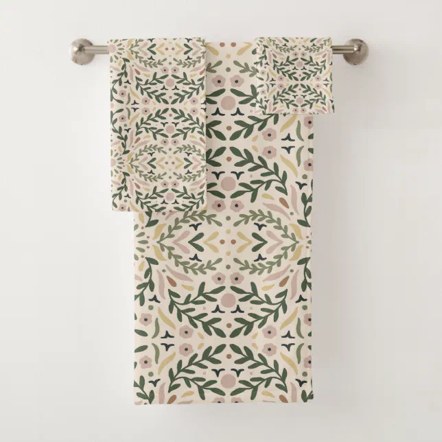 Botanical Garden Floral Bath Towel Set | Zazzle