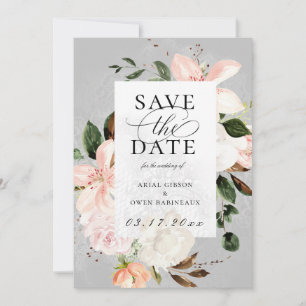 Botanical Garden Floral Lace Save the Date Photo Announcement