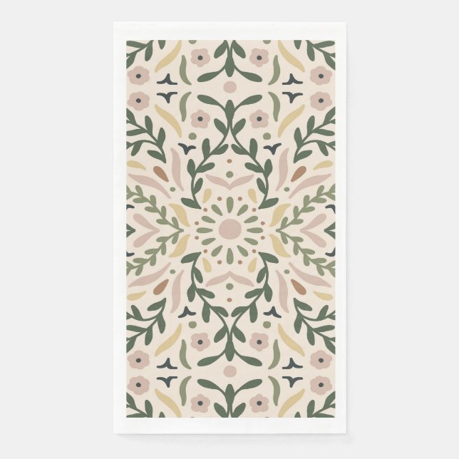 Botanical Garden Floral Paper Guest Towels (Front)