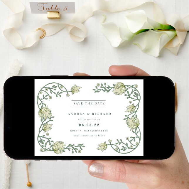Botanical Garden Floral Wedding Save The Date (Front Digital)
