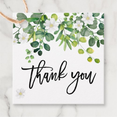 Botanical Garden Greenery Thank You With Message Favor Tags