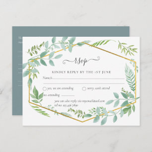 Botanical Garden Leaves Greenery Wedding Postcard