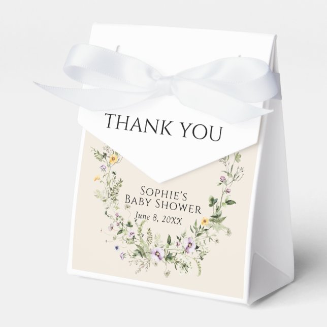 Botanical Garden Little One In Bloom Baby Shower Favor Boxes (Front Side)