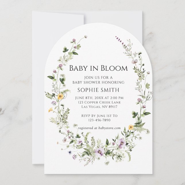 Botanical Garden Little One In Bloom Baby Shower Invitation (Front)