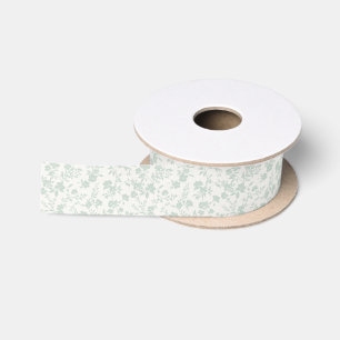Botanical Garden Muted Sage - Neutral Satin Ribbon