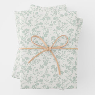 Botanical Garden Muted Sage - Neutral Wrapping Paper Sheets