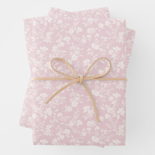 Botanical Garden Neutral - Blush Pink Wrapping Paper Sheets