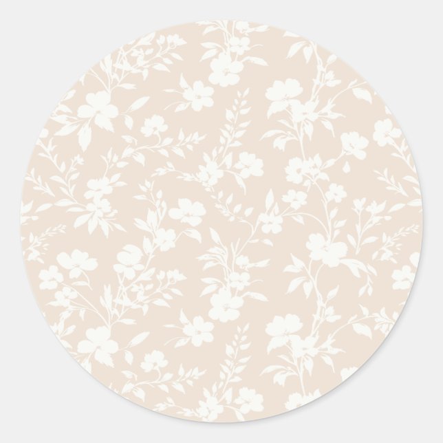 Botanical Garden Neutral - Soft Linen Classic Round Sticker (Front)