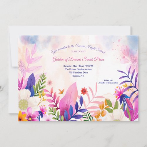 Botanical Garden of Dreams Prom Invitations