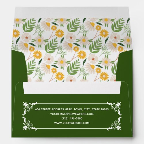 Botanical Garden Pattern Elegant Floral Daisy Envelope