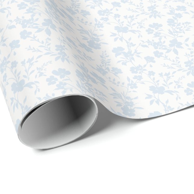 Botanical Garden Powder Blue - Neutral Wrapping Paper (Roll Corner)