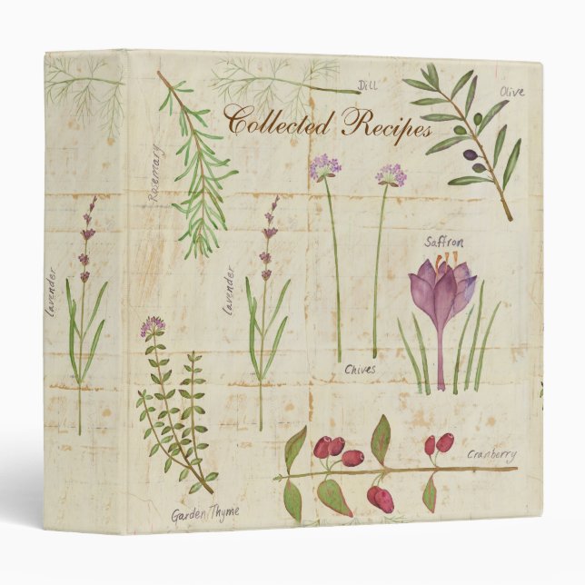 Botanical Garden Recipe Binder (Front/Spine)