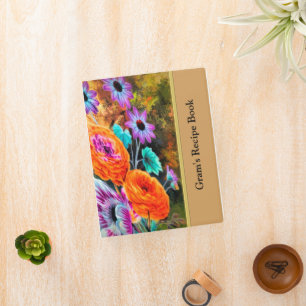 Botanical Garden Recipe Cookbook with gold Mini Binder