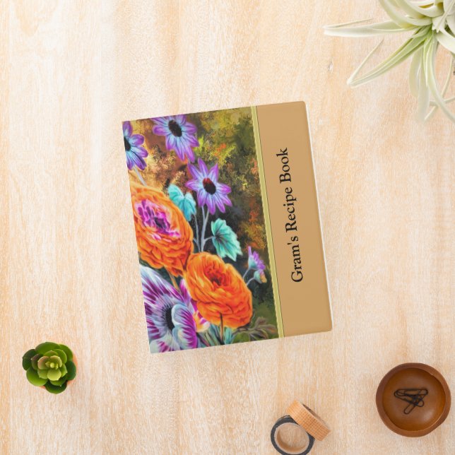 Botanical Garden Recipe Cookbook with gold Mini Binder (InSitu)