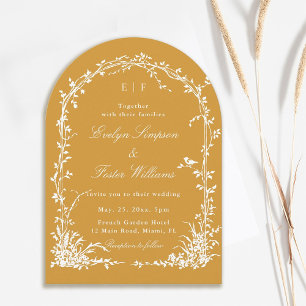 Botanical Garden Romantic Wedding Amber Arch  Invitation