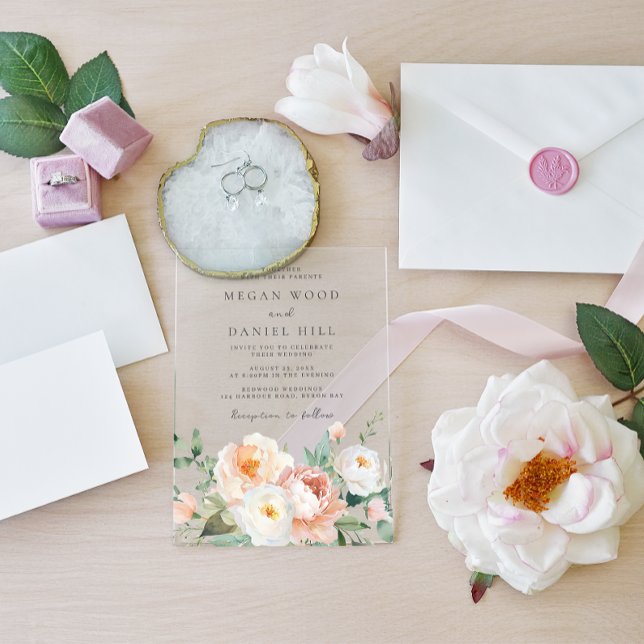 Botanical Garden Spring Floral Wedding Acrylic Invitations (Creator Uploaded)