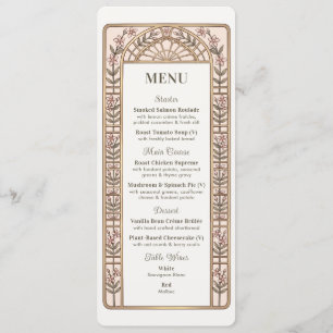 Botanical Garden Stained Glass Wedding Menu 