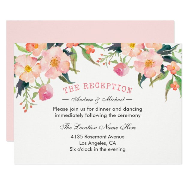 Botanical Garden Watercolor Floral Reception Card