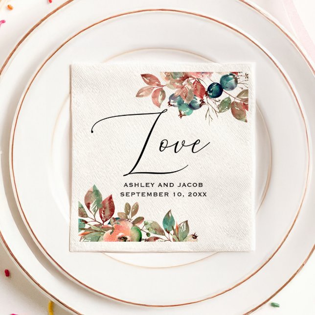 Botanical Garden Wedding | Fall Woodland Script Napkins (Creator Uploaded)